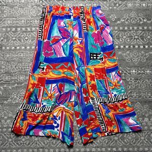 CM Shapes Vintage 80s 90s Culottes Wide Leg Pants Womens 2X Geometric Colorful
